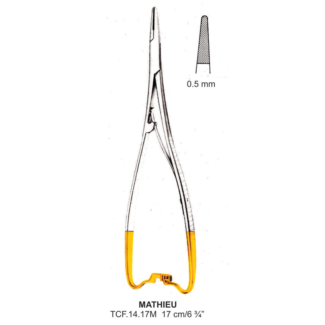 Tc Mathieu Needle Holder With Ratchet 17cm , 0.5mm (Tcf.14.17M) by Dr. Frigz