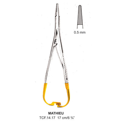 TC-Mathieu Needle Holder With Ratchet 0.5mm , 17cm  (Tcf.14.17) by Dr. Frigz