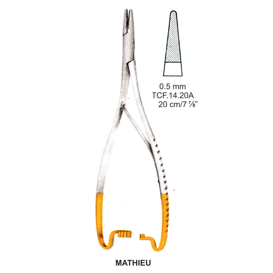 TC-Mathieu Needle Holder, 0.5mm , 20cm  (Tcf.14.20A) by Dr. Frigz