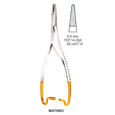 TC-Mathieu Needle Holder, 0.5mm , 20cm  (Tcf.14.20A) by Dr. Frigz