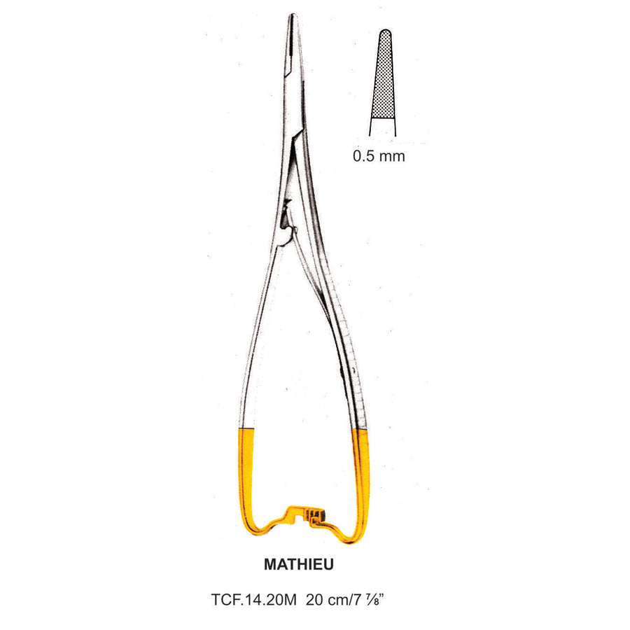 TC-Mathieu Needle Holder With Ratchet 20Cm, 0.5mm (Tcf.14.20M) by Dr. Frigz