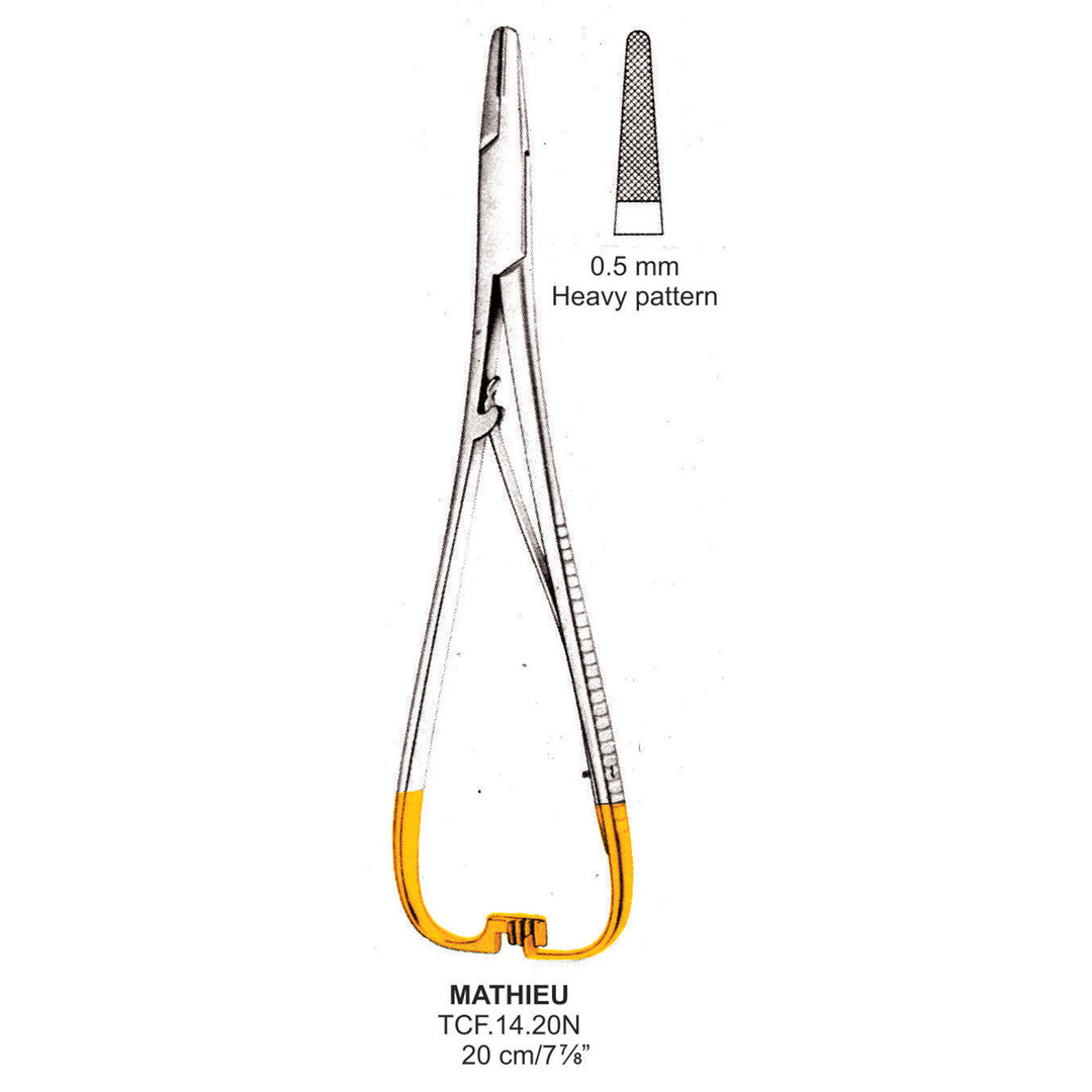 TC-Mathieu Needle Holder, Heavy Pattern, 0.5mm , 20cm  (Tcf.14.20N) by Dr. Frigz