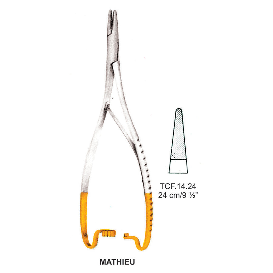 TC-Mathieu Needle Holder, 0.5mm , 24cm (Tcf.14.24) by Dr. Frigz