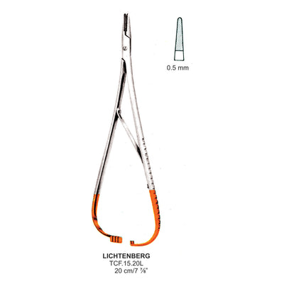 TC-Lichtenberg Needle Holder, Outside Ratchet, 0.5mm , 20cm  (Tcf.15.20L) by Dr. Frigz