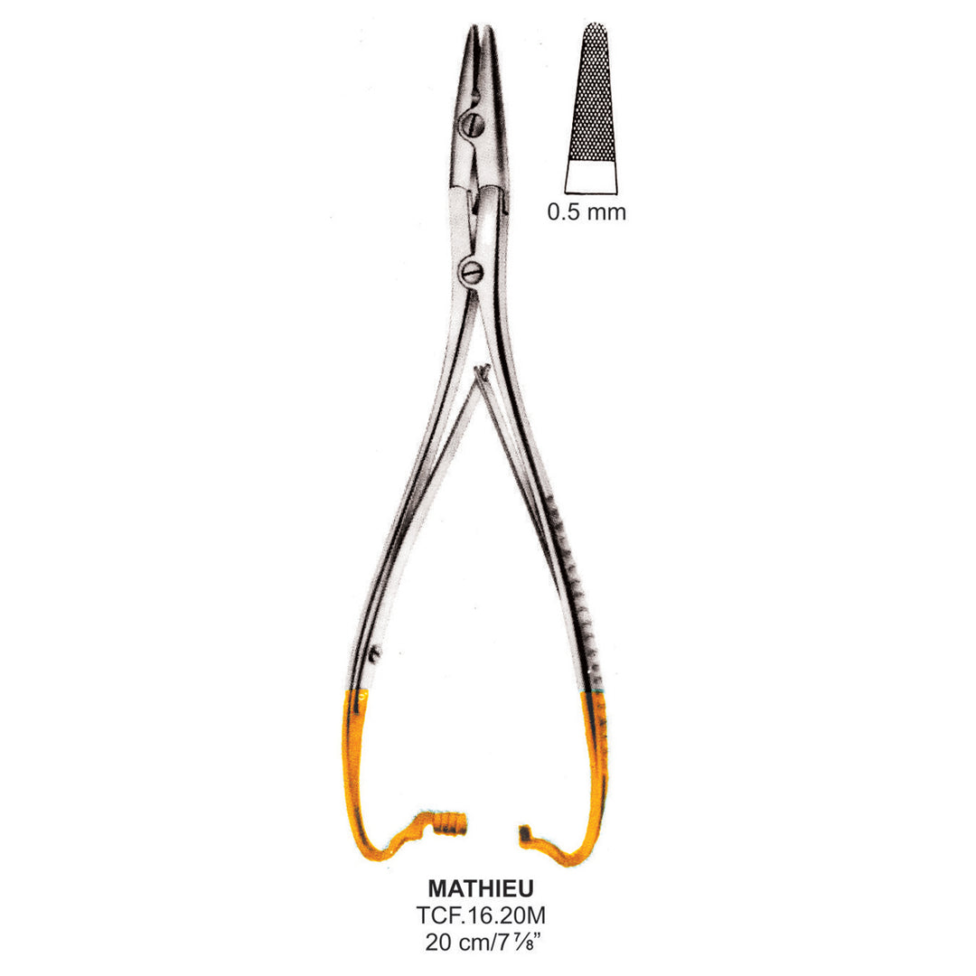 TC-Mathieu Needle Holder, 0.5mm , 20cm  (Tcf.16.20M) by Dr. Frigz