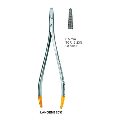 Tc Langenbeck Needle Holders 23Cm, 0.5mm (TCF-16-23N)