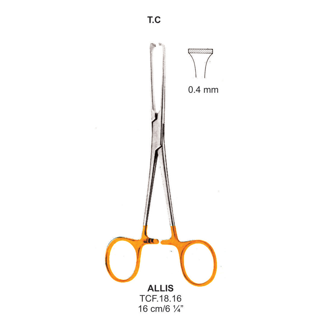 TC-Allis Tissue Forceps, 0.4mm , 16cm  (Tcf.18.16) by Dr. Frigz