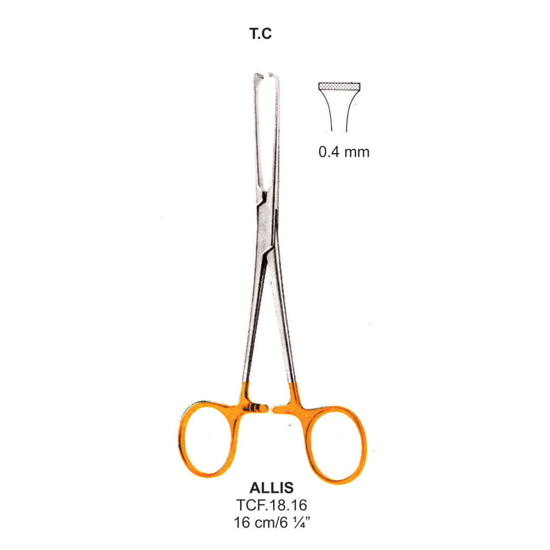 TC-Allis Tissue Forceps, 0.4mm , 16cm  (Tcf.18.16) by Dr. Frigz