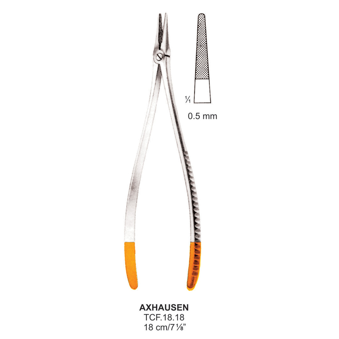 TC-Axhausen Needle Holder, 0.5mm , 18cm  (Tcf.18.18) by Dr. Frigz