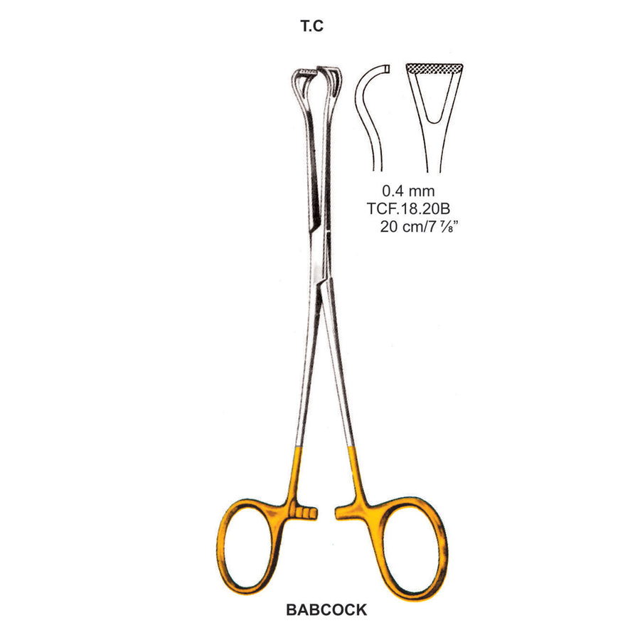 TC-Babcock Tissue Seizing Forceps, 0.4mm , 20cm  (Tcf.18.20B) by Dr. Frigz