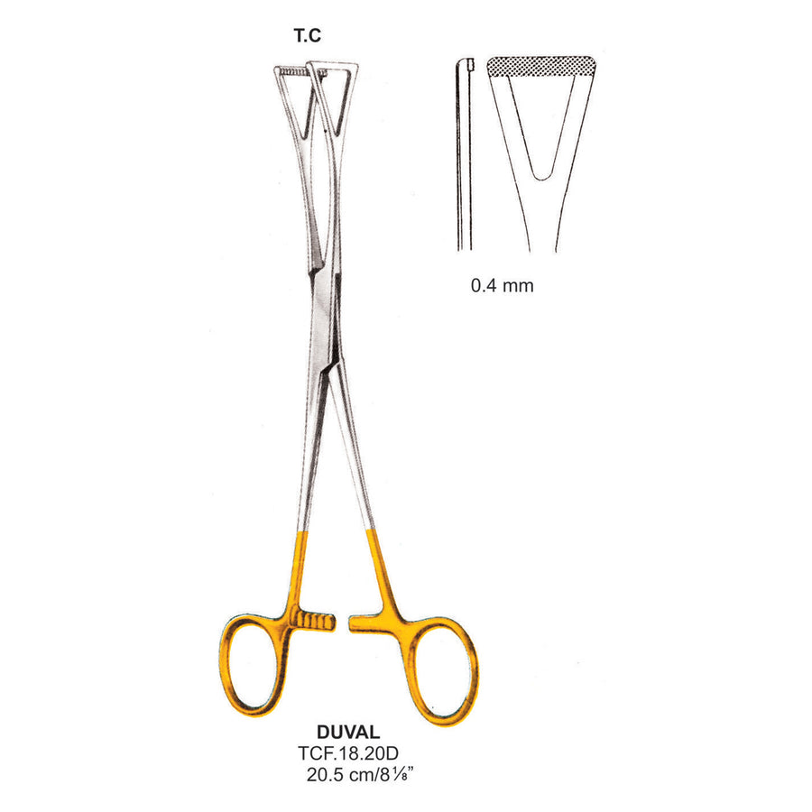 TC-Duval Tissue Seizing Forceps, 0.4mm , 20.5cm (Tcf.18.20D) by Dr. Frigz