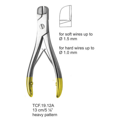TC-Wire Cutter 13 cm , Heavy Pattern, (Hard Up To 1Mm), (Soft Up To 1.5Mm) (TCF-19-12A)
