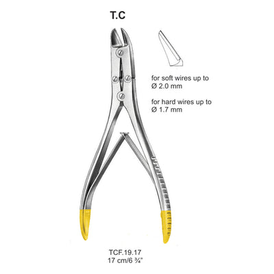 TC-Wire Cutting Plier, 17.5cm (Hard Up To 1.7Mm), (Soft  Up To 2mm Wire) (TCF-19-17)