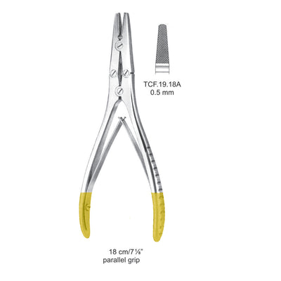Tc Wire Forceps, Parallel Grip, 0.5mm , 18cm (TCF-19-18A)