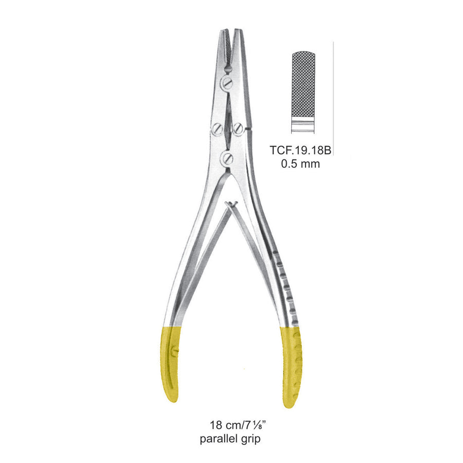 Tc Wire Forceps, Parallel Grip, 0.5mm , 18cm (Tcf.19.18B) by Dr. Frigz