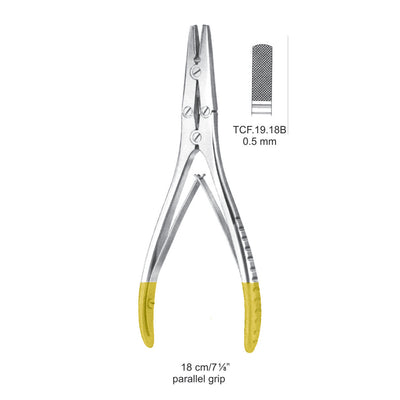 Tc Wire Forceps, Parallel Grip, 0.5mm , 18cm (TCF-19-18B)