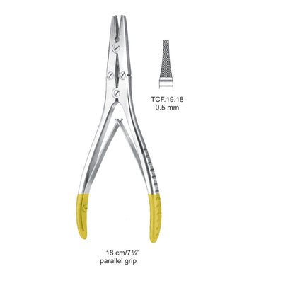 Tc Wire Forceps, Parallel Grip, 0.5mm , 18cm (TCF-19-18)