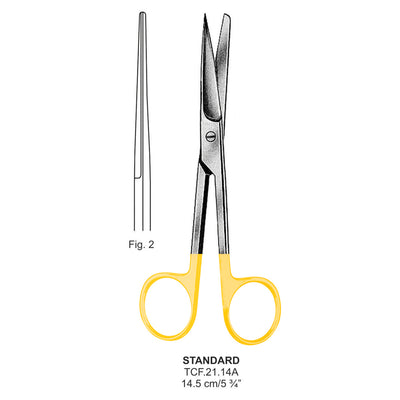 Tc-Standard Operating Scissors, Straight, Sharp-Blunt, 14.5cm (TCF-21-14A)