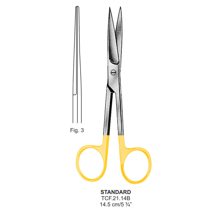 TC-Standard Operating Scissors, Straight, Sharp-Sharp, 14.5cm  (Tcf.21.14B) by Dr. Frigz