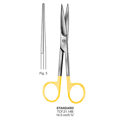 TC-Standard Operating Scissors, Straight, Sharp-Sharp, 14.5cm  (TCF-21-14B)