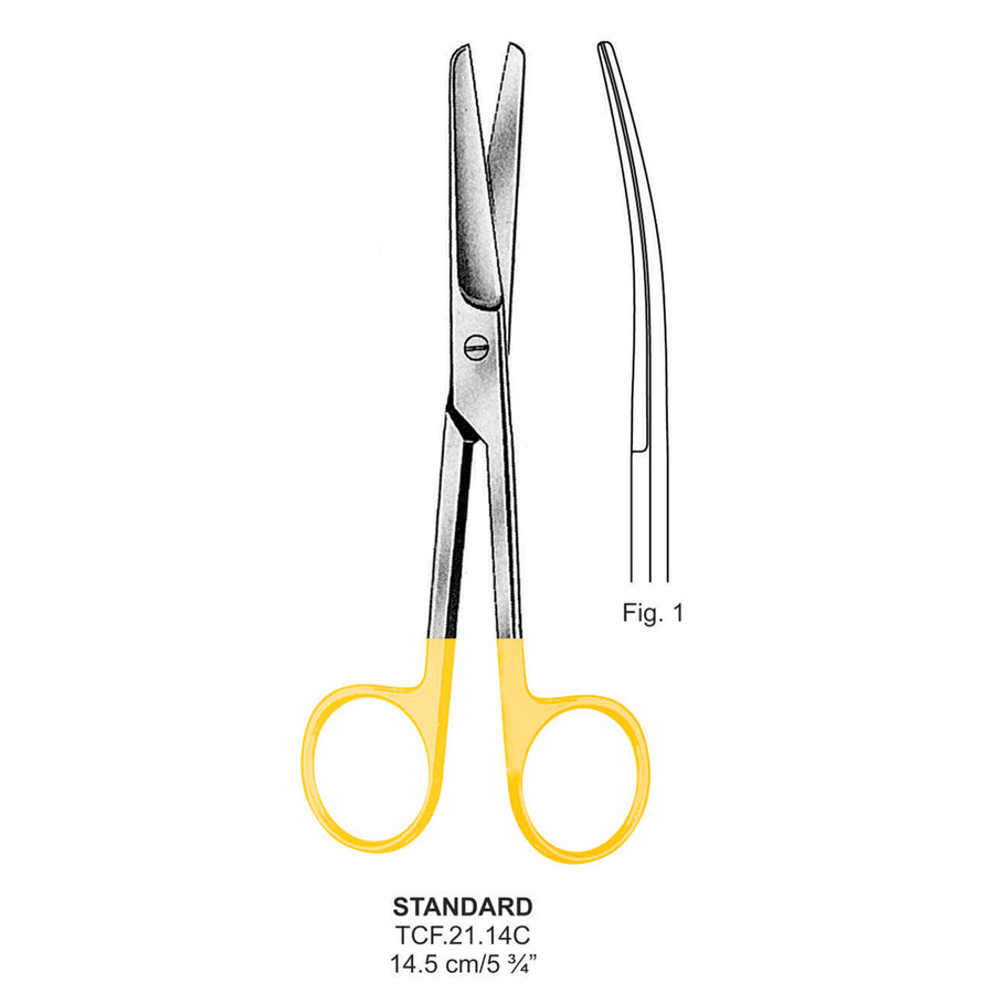 TC-Standard Operating Scissors, Curved, Blunt-Blunt, 14.5cm  (Tcf.21.14C) by Dr. Frigz