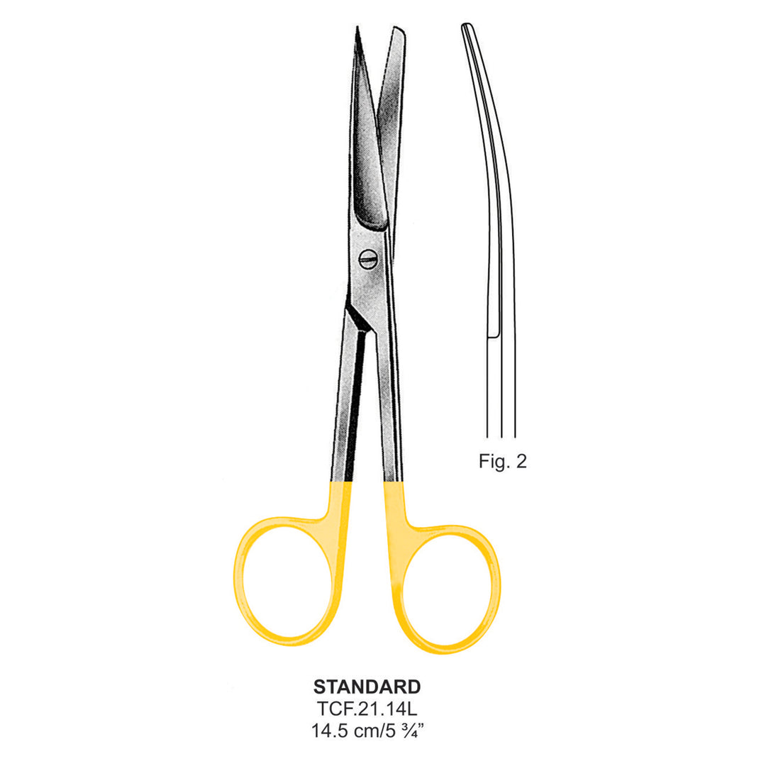 TC-Standard Operating Scissors, Curved, Sharp-Blunt, 14.5cm  (Tcf.21.14L) by Dr. Frigz