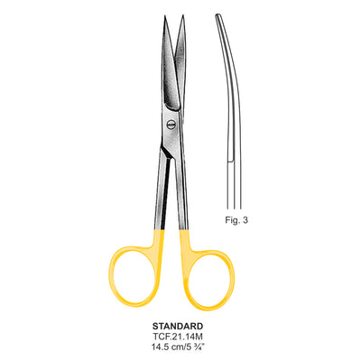 TC-Standard Operating Scissors, Curved, Sharp-Sharp, 14.5cm  (TCF-21-14M)