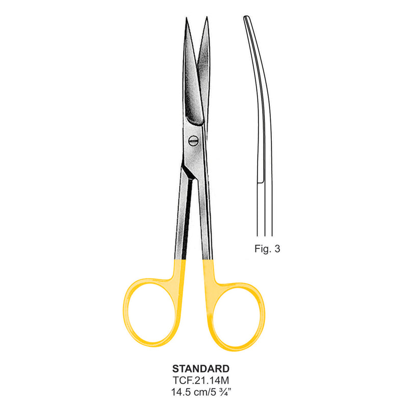 TC-Standard Operating Scissors, Curved, Sharp-Sharp, 14.5cm  (Tcf.21.14M) by Dr. Frigz