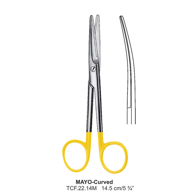 TC-Mayo Dissecting Scissors, Curved, Blunt-Blunt, 14.5cm (Tcf.22.14M) by Dr. Frigz