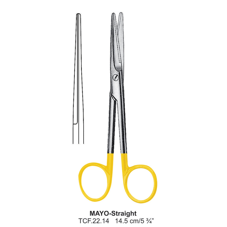 TC-Mayo Dissecting Scissors, Straight, Blunt-Blunt, 14.5cm (Tcf.22.14) by Dr. Frigz