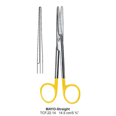 TC-Mayo Dissecting Scissors, Straight, Blunt-Blunt, 14.5cm (TCF-22-14)