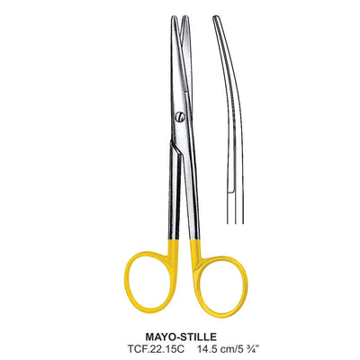 TC-Mayo-Stille Dissecting Scissors, Curved, Blunt-Blunt, 15cm  (TCF-22-15C)
