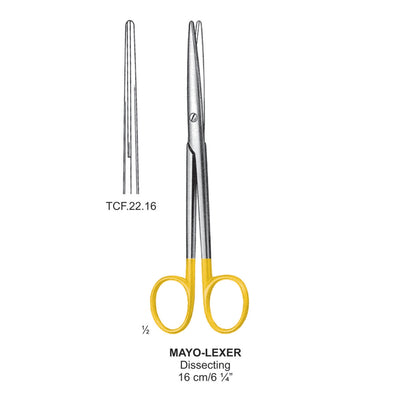 TC-Mayo-Lexer Dissecting Scissors, Curved, Blunt-Blunt, 16cm  (TCF-22-16C)