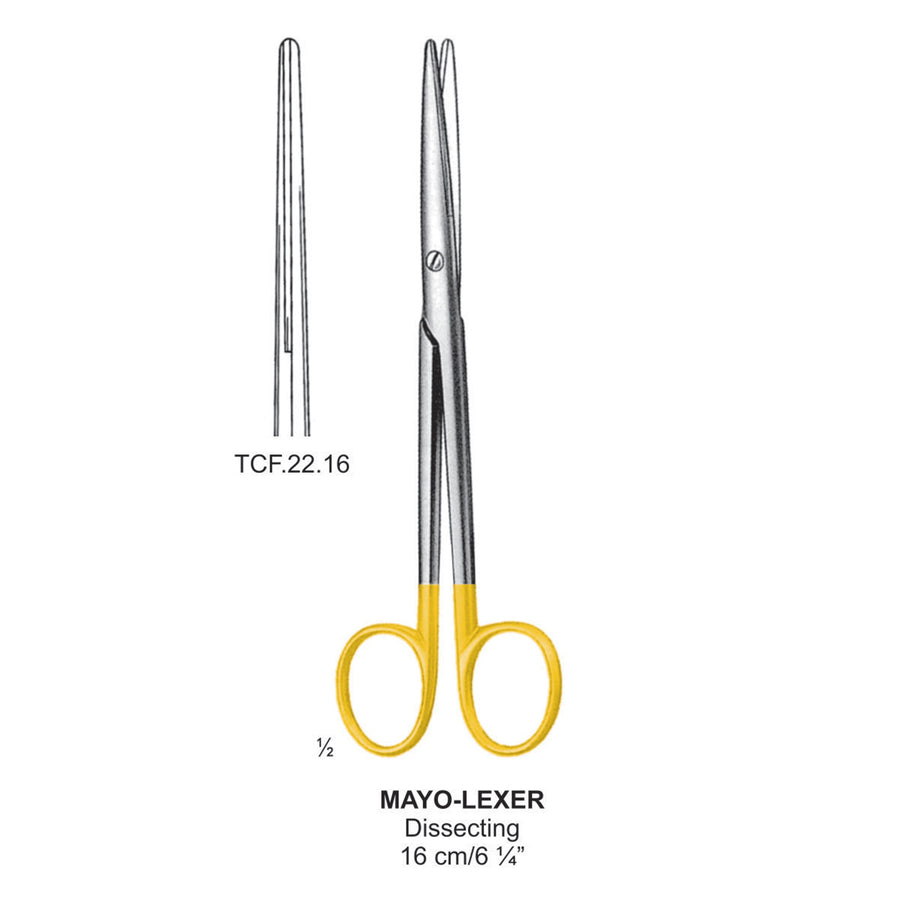 TC-Mayo-Lexer Dissecting Scissors, Straight, Blunt-Blunt, 16cm  (Tcf.22.16) by Dr. Frigz