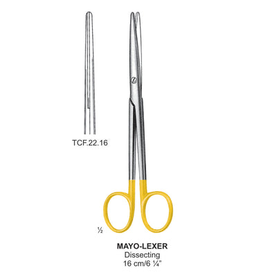 TC-Mayo-Lexer Dissecting Scissors, Straight, Blunt-Blunt, 16cm  (TCF-22-16)