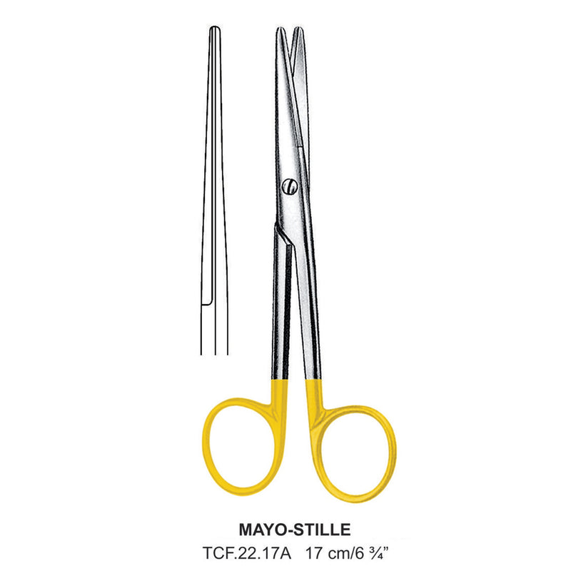 TC-Mayo-Stille Dissecting Scissors, Straight, Blunt-Blunt, 17cm  (Tcf.22.17A) by Dr. Frigz