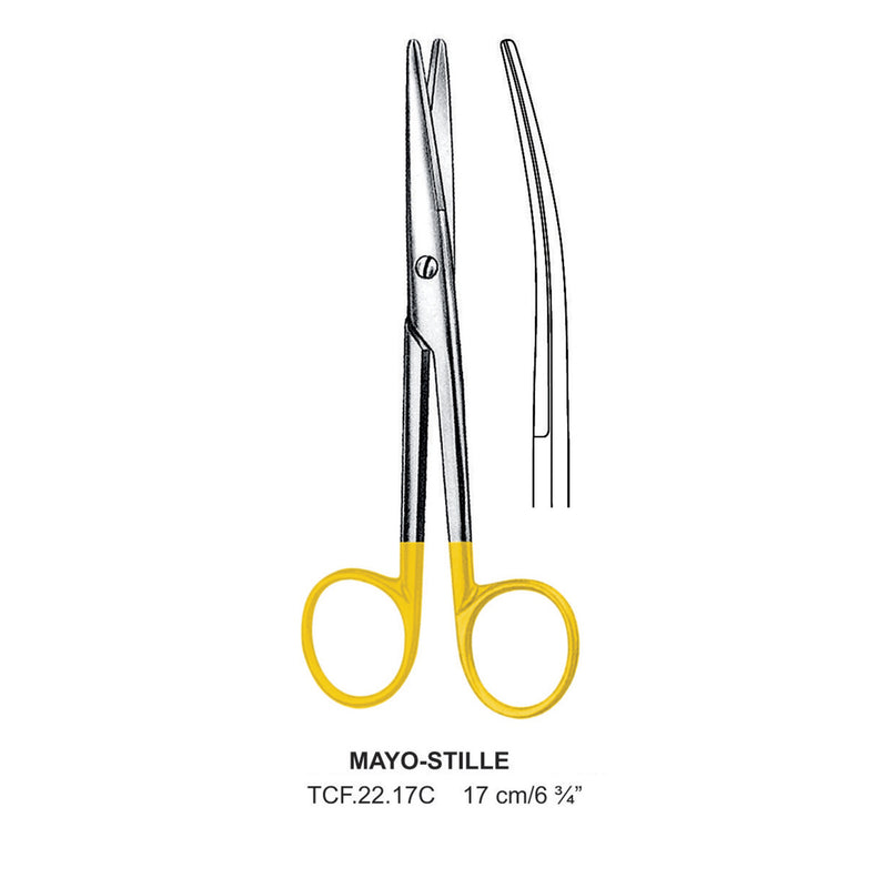 TC-Mayo-Stille Dissecting Scissors, Curved, Blunt-Blunt, 17cm  (Tcf.22.17C) by Dr. Frigz