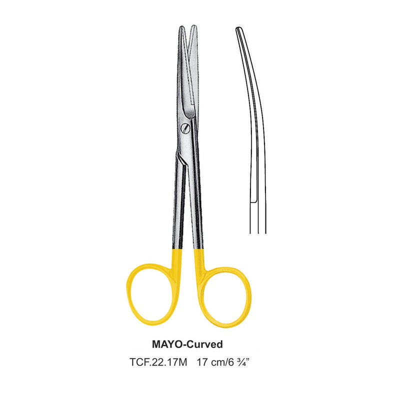 TC-Mayo Dissecting Scissors, Curved, Blunt-Blunt, 17cm (Tcf.22.17M) by Dr. Frigz
