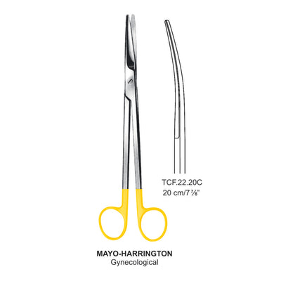 TC-Mayo Harrington Gynecological Scissors, Curved, 20cm  (TCF-22-20C)