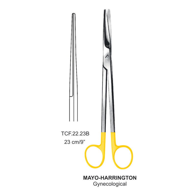 TC-Mayo Harrington Gynecological Scissors, Straight, 23cm  (Tcf.22.23B) by Dr. Frigz