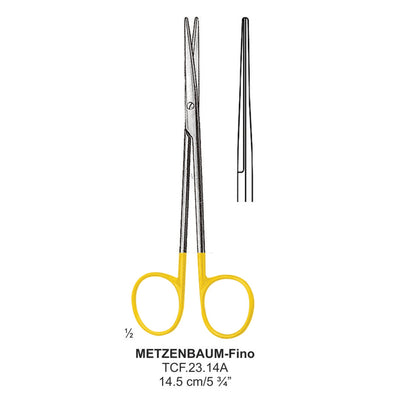 TC-Metzenbaum-Fino Delicate Dissecting Scissors, Straight, Blunt-Blunt, 14.5cm  (Tcf.23.14A) by Dr. Frigz