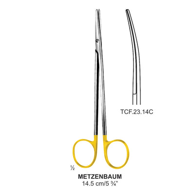TC-Metzenbaum Dissecting Scissors, Curved, Blunt-Blunt, 14.5cm  (TCF-23-14C)