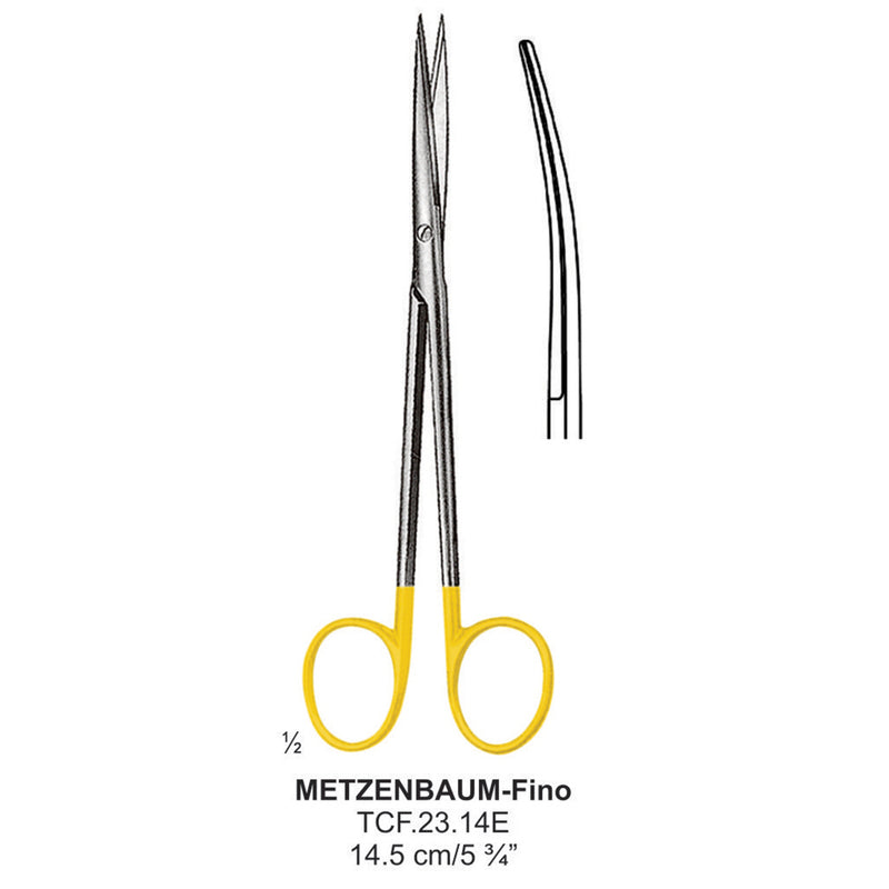 TC-Metzenbaum-Fino Delicate Dissecting Scissors, Curved, Sharp-Sharp, 14.5cm  (Tcf.23.14E) by Dr. Frigz