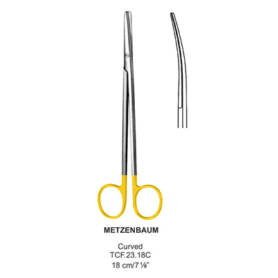 TC-Metzenbaum Dissecting Scissors, Curved, Blunt-Blunt, 18cm  (TCF-23-18C)