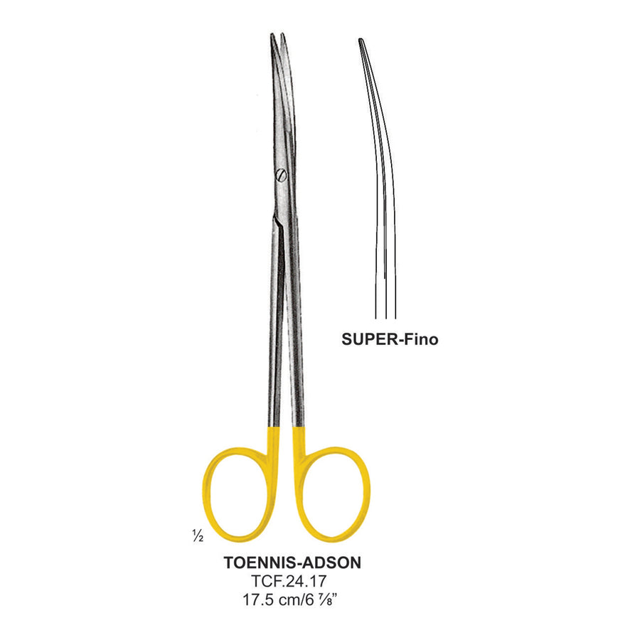 TC-Toennis-Adson Super Fino Dissecting Scissors, Curved, 17.5cm  (Tcf.24.17) by Dr. Frigz