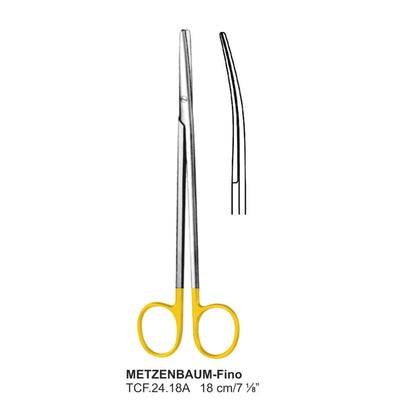 TC-Metzenbaum-Fino Delicate Dissecting Scissors, Curved, Blunt-Blunt,18cm  (TCF-24-18A)