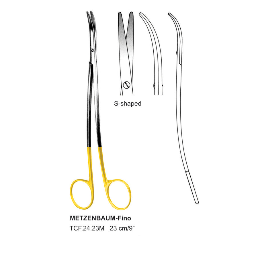 TC-Metzenbaum-Fino Dissecting Scissors, S-Shaped, Blunt-Blunt, 23cm  (Tcf.24.23M) by Dr. Frigz