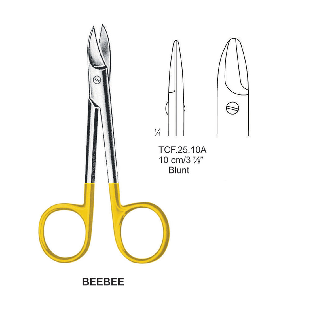 TC-Beebee Scissors, Blunt, Straight, 10cm  (Tcf.25.10A) by Dr. Frigz