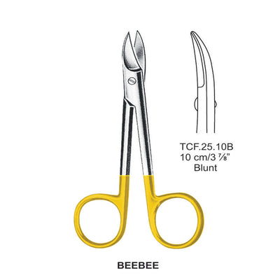 TC-Beebee Scissors, Blunt, Curved, 10cm  (TCF-25-10B)