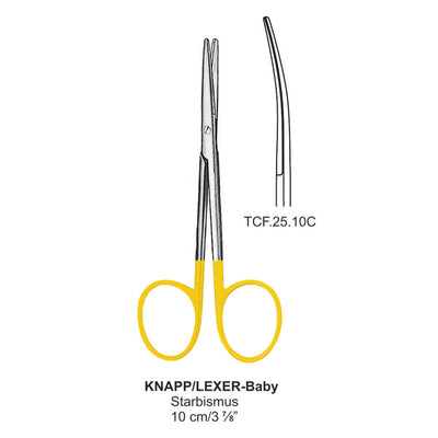TC-Knapp Lexer Baby Strabismus Scissors, Curved, 10cm  (Tcf.25.10C) by Dr. Frigz